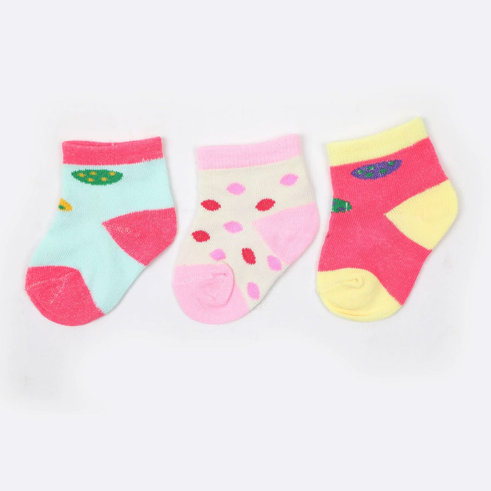 Newborn 3Pc Socks - Multi Color, Newborn Caps, Shoes & Socks, Chase Value, Chase Value