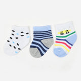 Newborn 3Pc Socks - Multi Color, Newborn Caps, Shoes & Socks, Chase Value, Chase Value