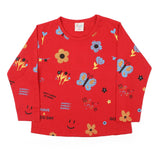 Girls Full Sleeves T-Shirt - Red, Girls T-Shirts, Chase Value, Chase Value