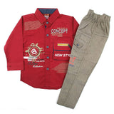 Boys 3pcs Full Sleeves Suit - Maroon, Boys Sets & Suits, Chase Value, Chase Value