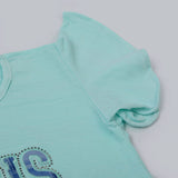 Girls Tight Half Sleeves Suit - Cyan, Girls Suits, Chase Value, Chase Value
