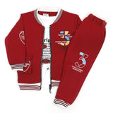 Boys Full Sleeves 3pcs Suit - Maroon, Boys Sets & Suits, Chase Value, Chase Value