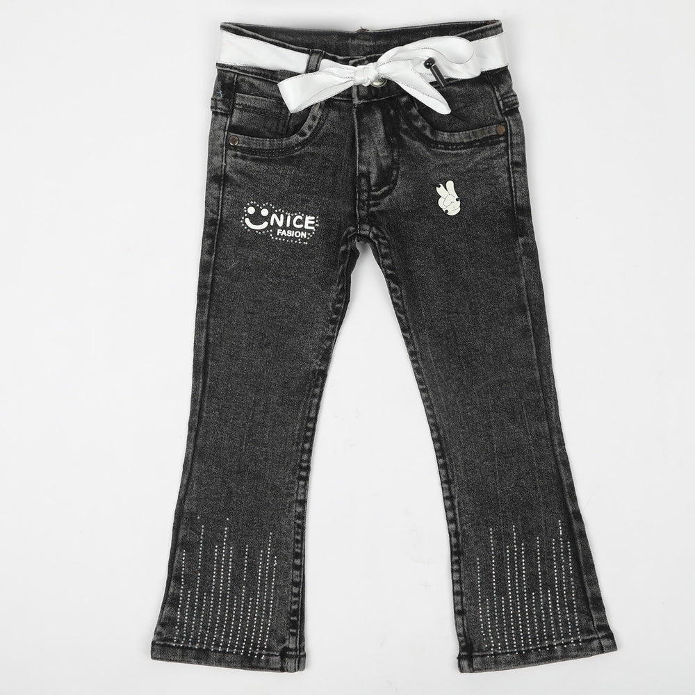 Girls Denim Pant - Dark Grey, Girls Pants & Capri, Chase Value, Chase Value