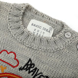 Newborn Girls Full Sleeves Sweater - Grey, Newborn Girls Winterwear, Chase Value, Chase Value