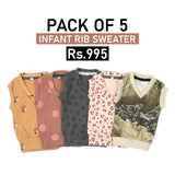 Newborn Kids Sando Sweater Pack Of 5 - Multi Color, Newborn Boys Winterwear, Chase Value, Chase Value