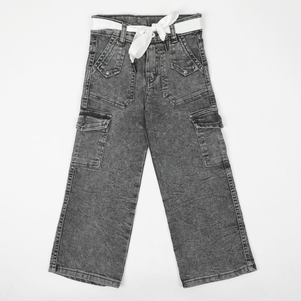 Girls Denim Pant - Grey, Girls Pants & Capri, Chase Value, Chase Value