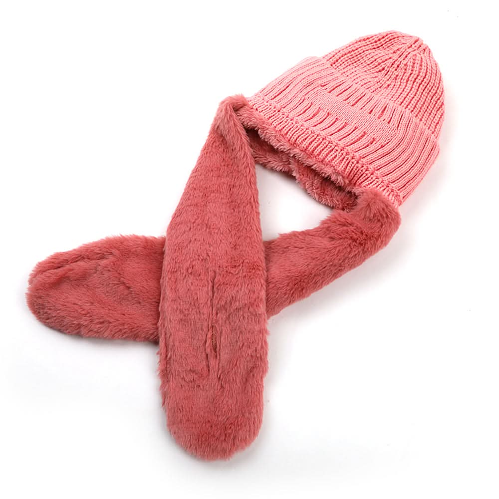 Kids Woolen Cap with Muffler - Pink, Boys Caps & Hats, Chase Value, Chase Value