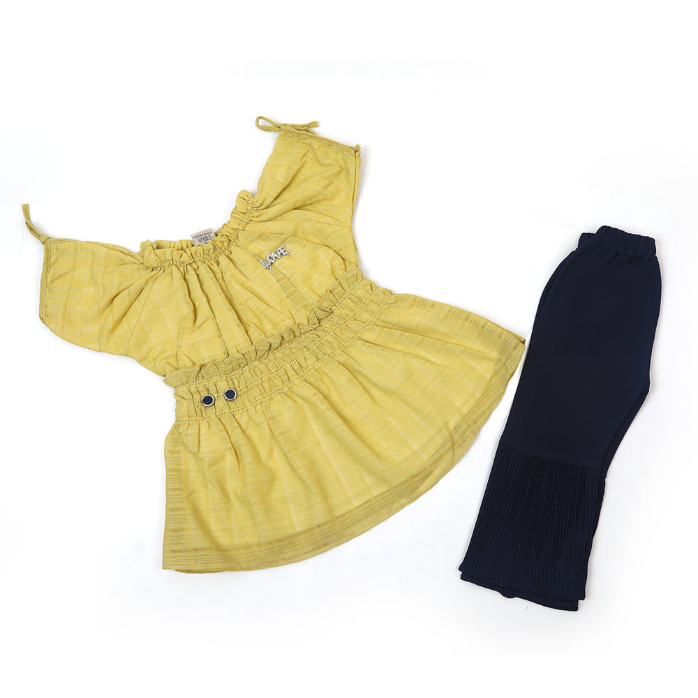 Girls Tight Half Sleeves Suit - Olive Green, Girls Suits, Chase Value, Chase Value