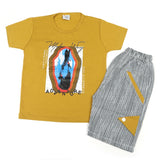 Boys Half Sleeves Short Suit - Mustard, Boys Sets & Suits, Chase Value, Chase Value