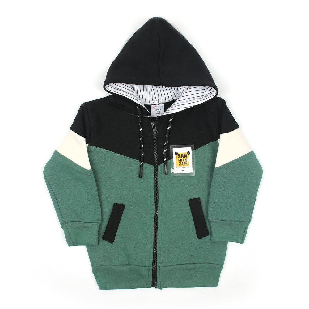 Boys Full Sleeves Zipper Hoodie - Black, Boys Hoodies & Sweat Shirts, Chase Value, Chase Value
