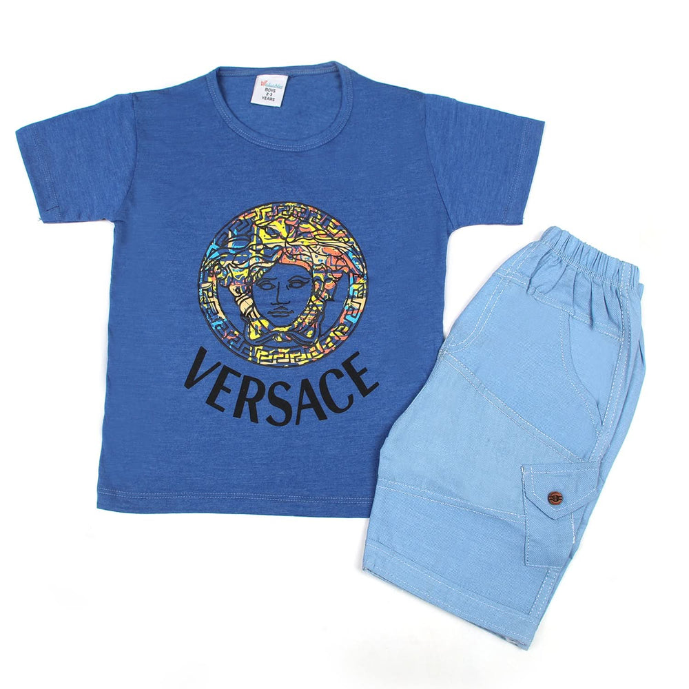 Boys Half Sleeves Short Suit - Royal Blue, Boys Sets & Suits, Chase Value, Chase Value