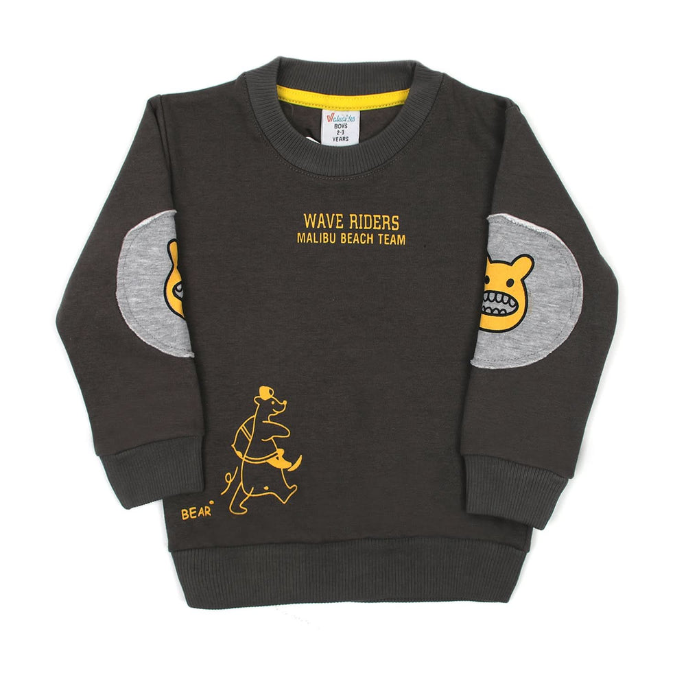 Boys Full Sleeves Round Neck T-Shirt - Dark Grey, Boys Hoodies & Sweat Shirts, Chase Value, Chase Value