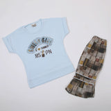 Girls Tight Half Sleeves Suit - Light Blue, Girls Suits, Chase Value, Chase Value