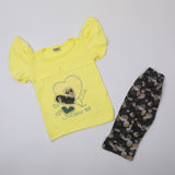 Girls Tight Half Sleeves Suit - Yellow, Girls Suits, Chase Value, Chase Value