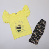 Girls Tight Half Sleeves Suit - Yellow, Girls Suits, Chase Value, Chase Value