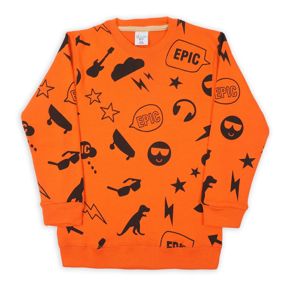 Boys Full Sleeve SweatShirt - Orange, Boys Hoodies & Sweat Shirts, Chase Value, Chase Value