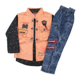 Boys 3pcs Full Sleeves Suit - Rust, Boys Sets & Suits, Chase Value, Chase Value