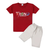 Valuable Boys Half Sleeves Short Suit - Maroon, Boys Sets & Suits, Chase Value, Chase Value