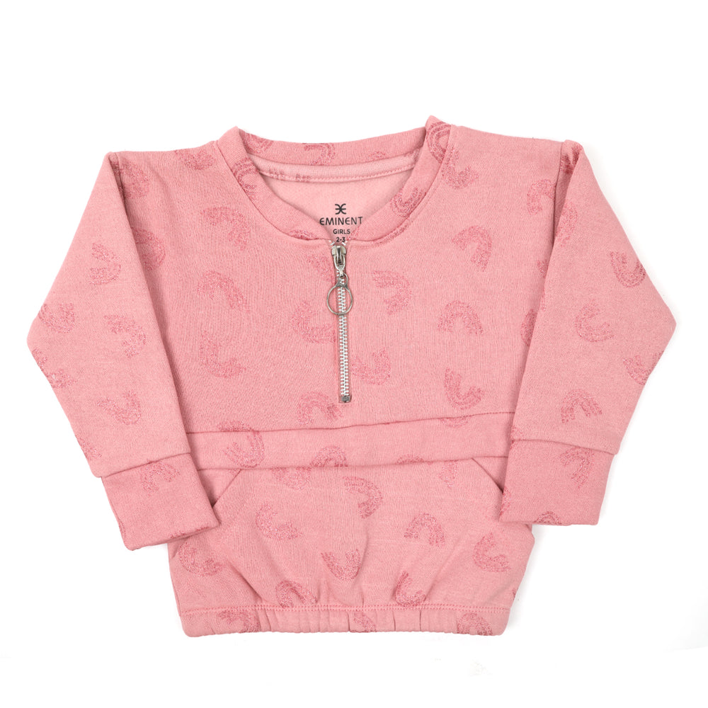 Eminent Girls Full Sleeves Sweat Shirt - Light Pink, Girls Hoodies & Sweat Shirts, Eminent, Chase Value