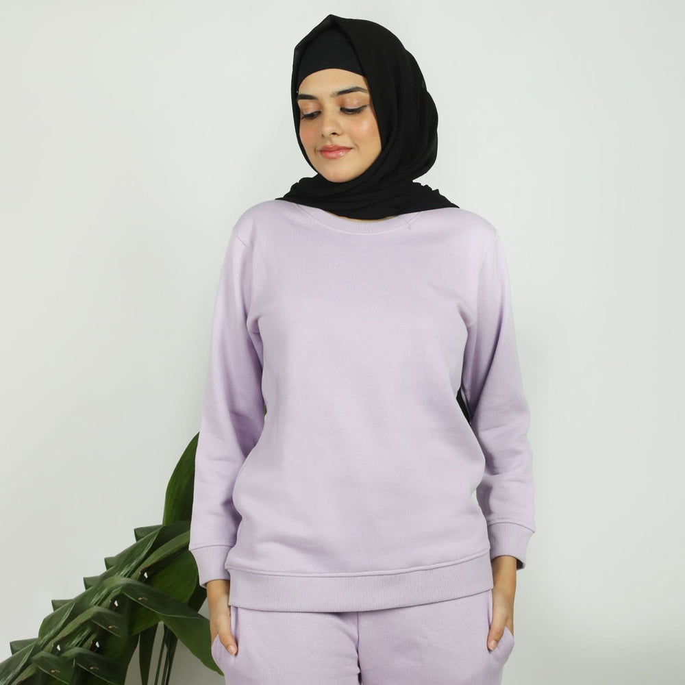 Women's Full Sleeves Sweat Shirt - Lilac, Women Sweatshirts & Hoodies, Chase Value, Chase Value