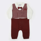 Newborn Boys Full Sleeves Romper Suit - Maroon, Newborn Boys Rompers, Chase Value, Chase Value