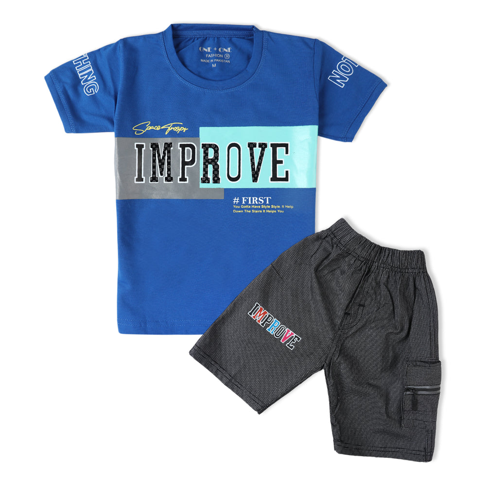 Boys Half Sleeves Suit - Royal Blue, Boys Sets & Suits, Chase Value, Chase Value