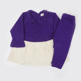 Newborn Girls Full Sleeves Sweater Suit - Plum, Newborn Girls Winterwear, Chase Value, Chase Value