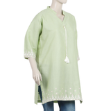 Women's Embroidered Stitched Kurti - Pista Green, Women Ready Kurtis, Chase Value, Chase Value