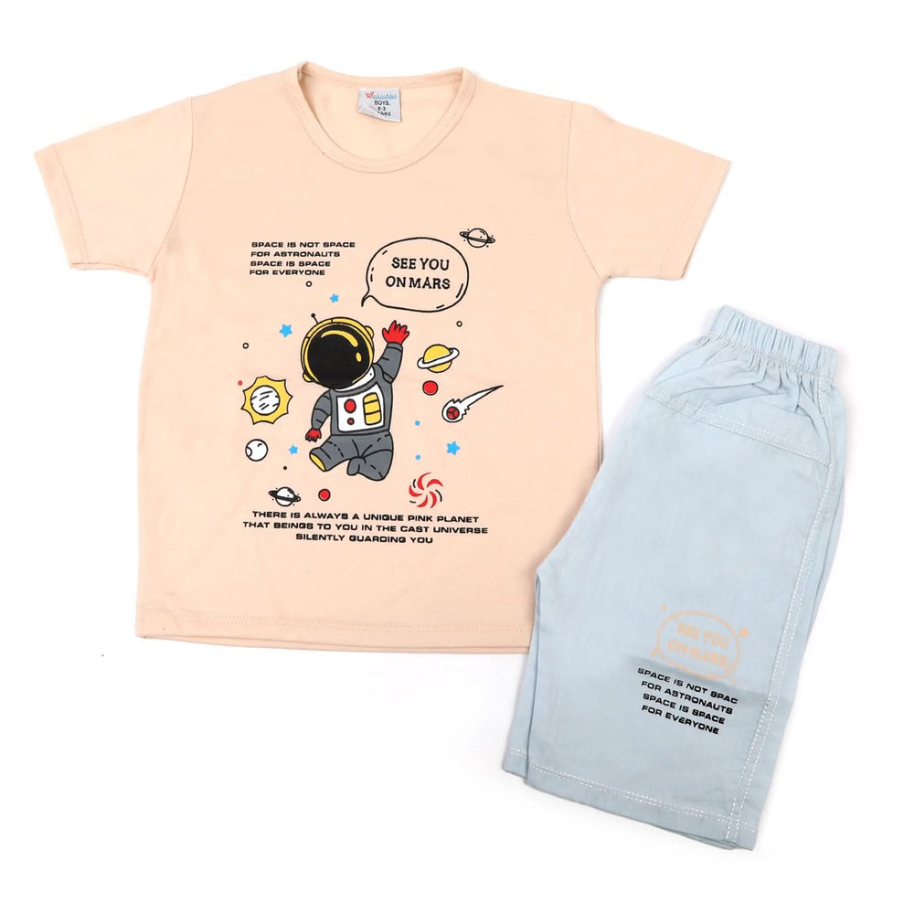 Boys Half Sleeves Short Suit - Fawn, Boys Sets & Suits, Chase Value, Chase Value