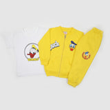 Girls Full Sleeves 3pcs Suit - Yellow, Girls Suits, Chase Value, Chase Value