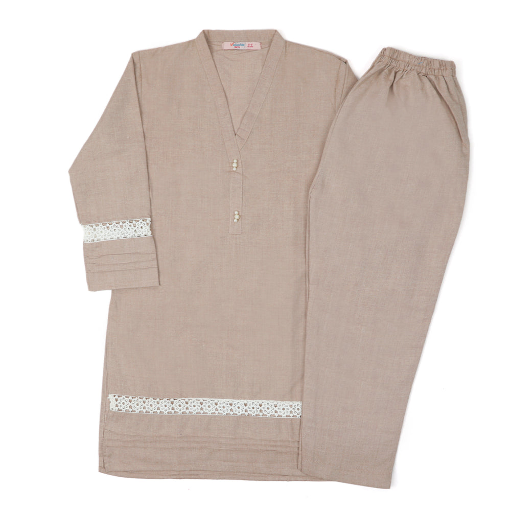 Girls Shalwar Suit - Light Brown, Girls Shalwar Kameez, Chase Value, Chase Value