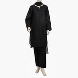 Women's Embroidered 3Pcs Stitched Shalwar Suit - Black, Women Shalwar Suits, Chase Value, Chase Value