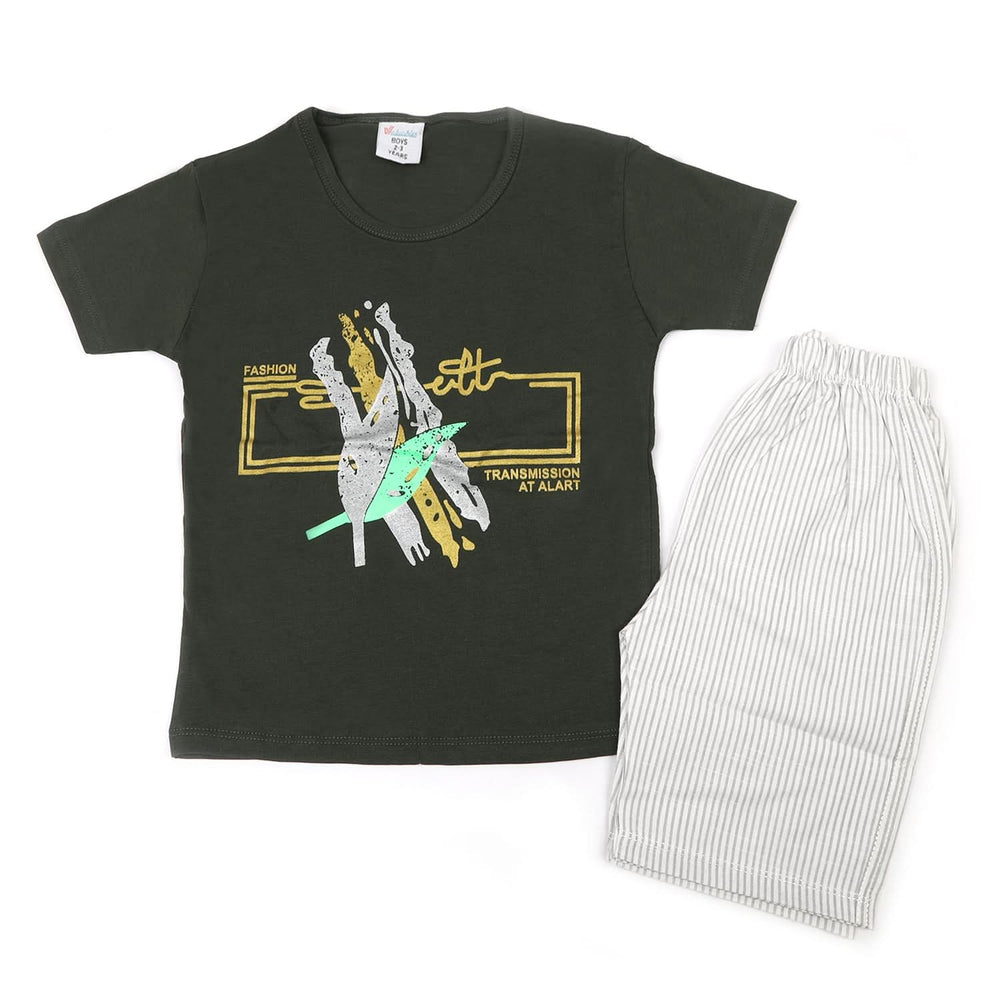 Boys Half Sleeves Short Suit - Green, Boys Sets & Suits, Chase Value, Chase Value