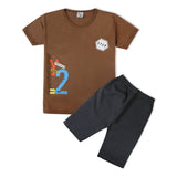 Valuable Boys Half Sleeves Short Suit - Brown, Boys Sets & Suits, Chase Value, Chase Value