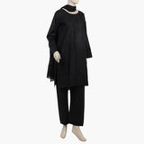 Women's Embroidered 3Pcs Stitched Shalwar Suit - Black, Women Shalwar Suits, Chase Value, Chase Value