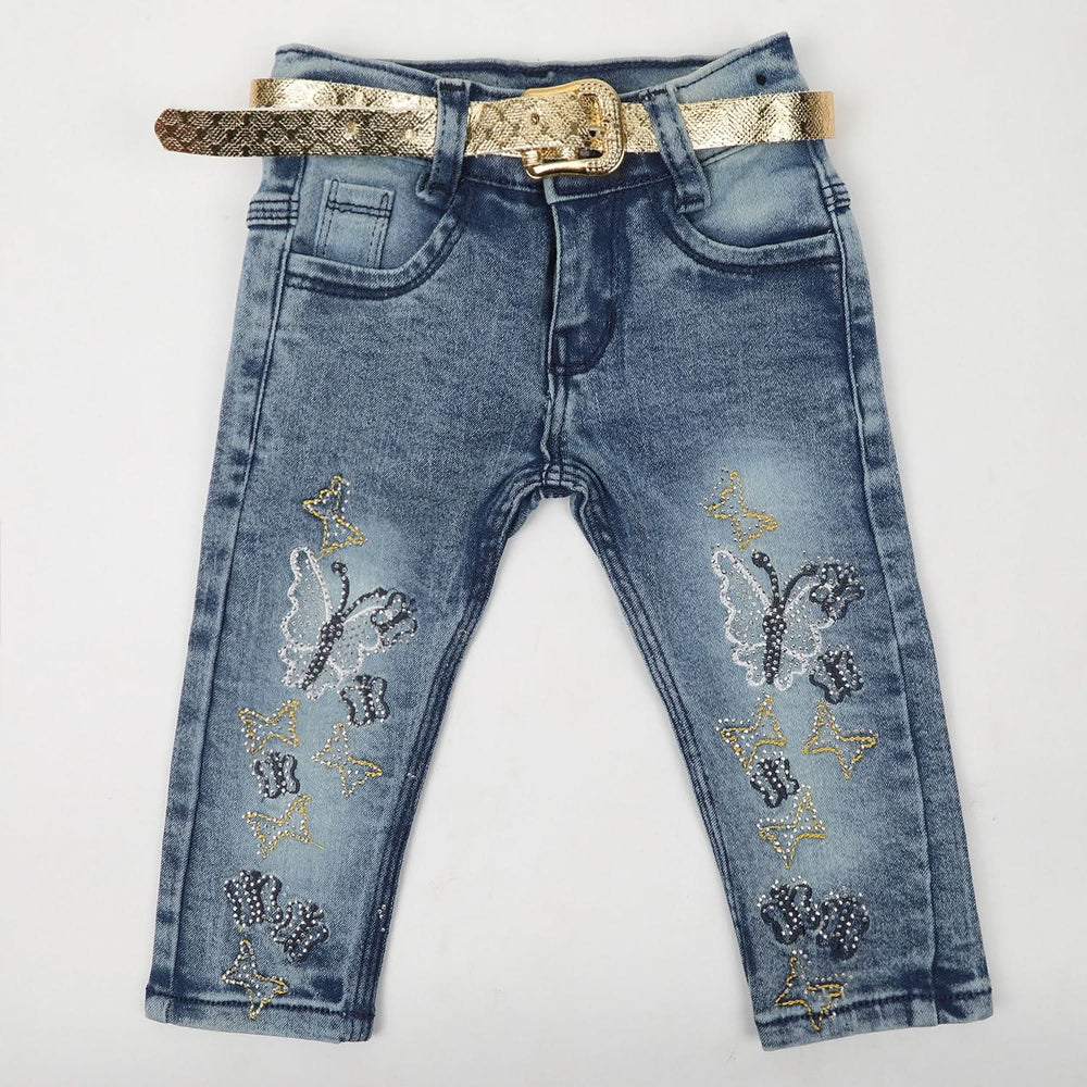 Girls Denim Pant - Blue, Girls Pants & Capri, Chase Value, Chase Value