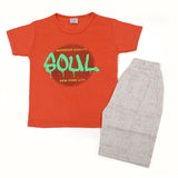 Boys Half Sleeves Short Suit - Orange, Boys Sets & Suits, Chase Value, Chase Value