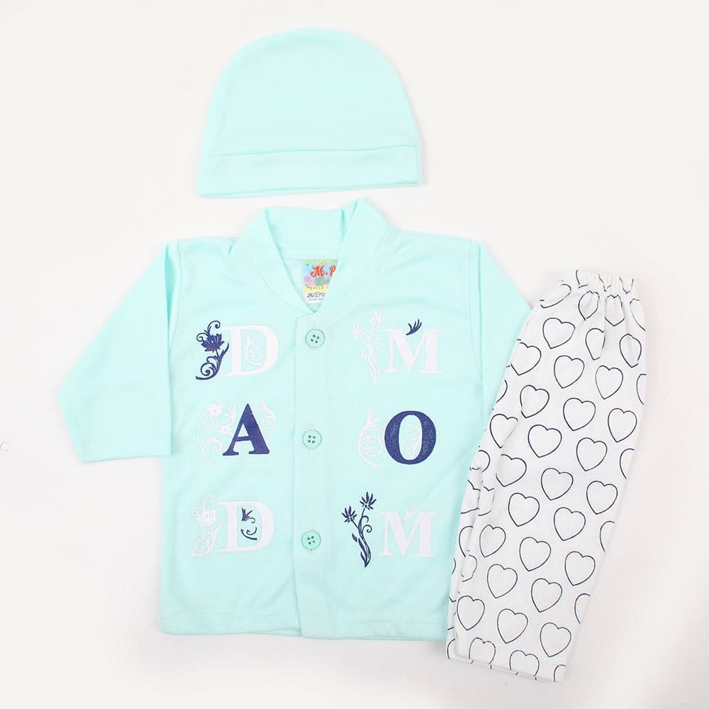 Newborn Boys Full Sleeves Suit - Cyan, Newborn Boys Sets & Suits, Chase Value, Chase Value