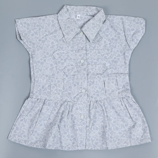 Girls Cotton Half Sleeves Shirt - Multi Color