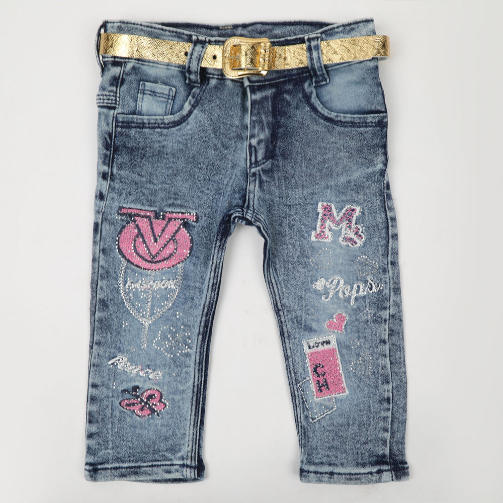 Girls Denim Pant - Blue, Girls Pants & Capri, Chase Value, Chase Value