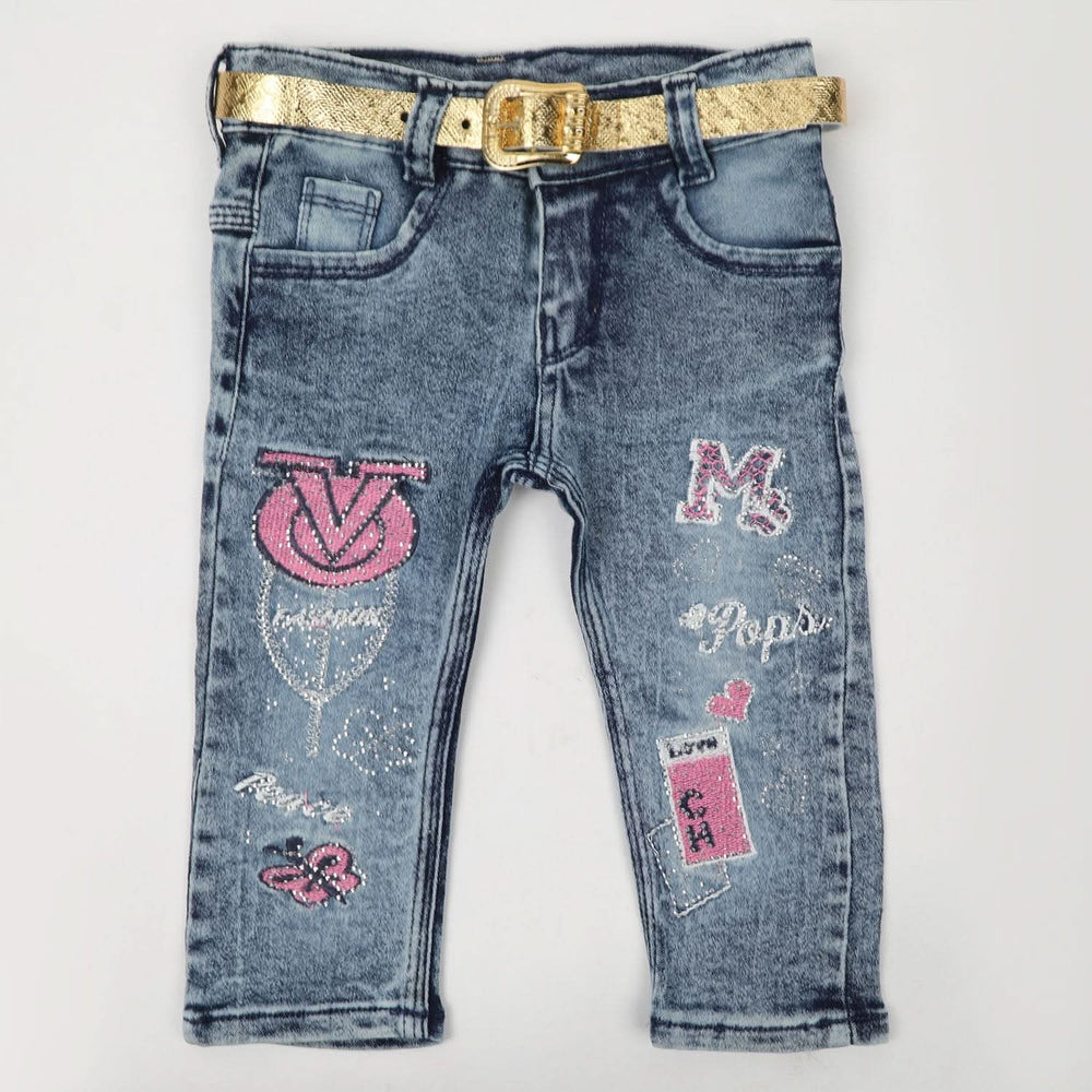 Girls Denim Pant - Blue, Girls Pants & Capri, Chase Value, Chase Value