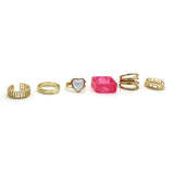 Women's 6Pcs Rings Card, Women Finger Rings, Chase Value, Chase Value