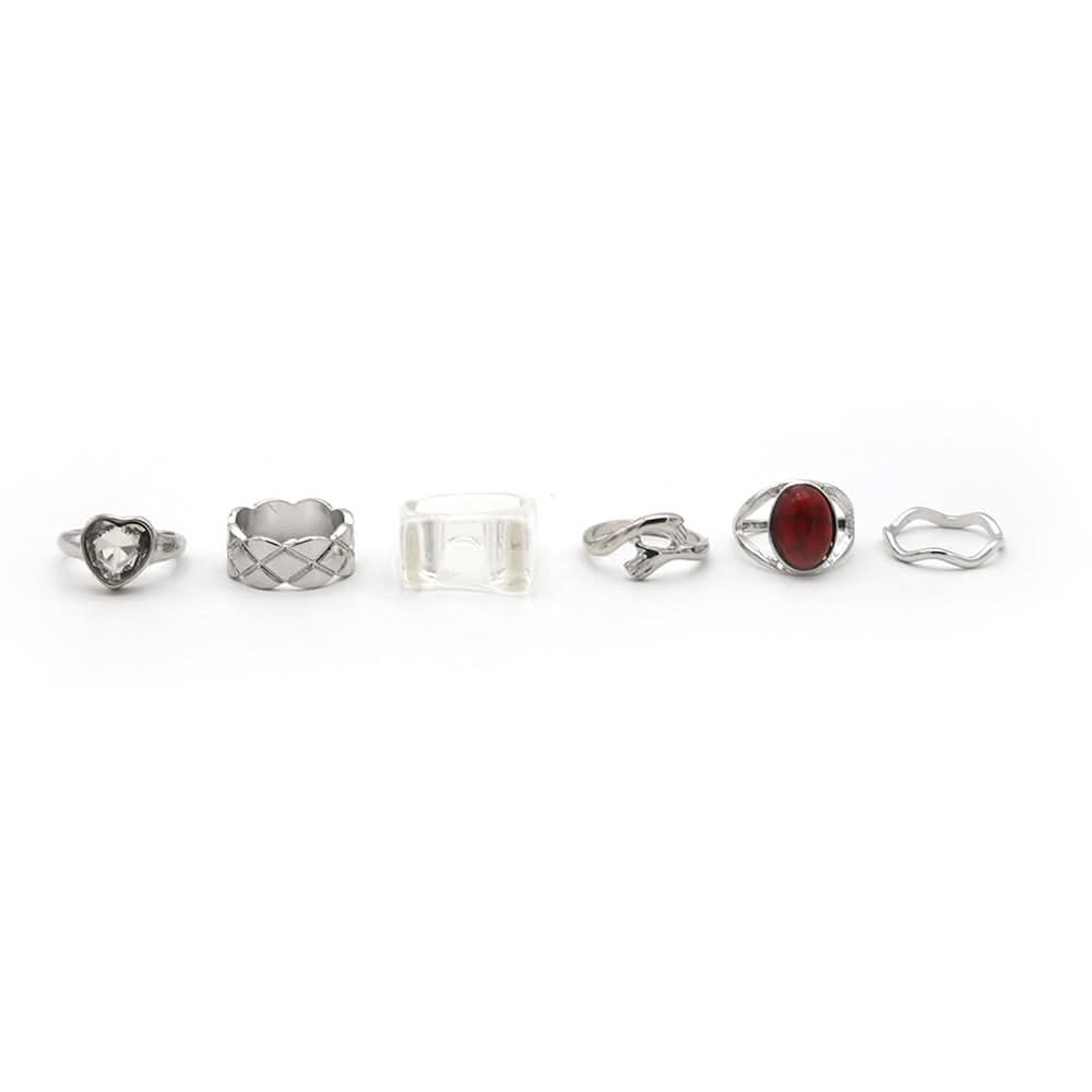 Women's 6Pcs Rings Card, Women Finger Rings, Chase Value, Chase Value