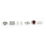 Women's 6Pcs Rings Card, Women Finger Rings, Chase Value, Chase Value