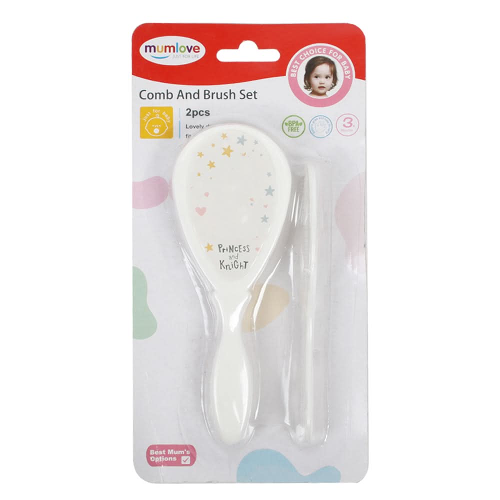 Mum Love Comb & Bursh Set - White, Kids Other Accessories, Chase Value, Chase Value
