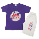 Boys Half Sleeves Short Suit - Purple, Boys Sets & Suits, Chase Value, Chase Value