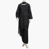 Women's Embroidered 3Pcs Stitched Shalwar Suit - Black, Women Shalwar Suits, Chase Value, Chase Value