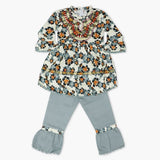 Girls Embroidered Shalwar Suit - Fawn, Girls Shalwar Kameez, Chase Value, Chase Value