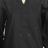 Women's Embroidered 3Pcs Stitched Shalwar Suit - Black, Women Shalwar Suits, Chase Value, Chase Value