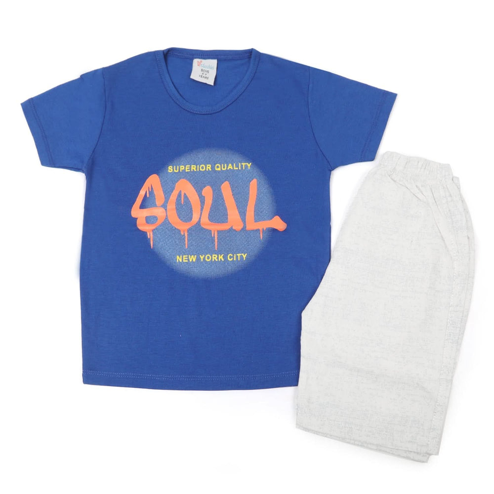 Boys Half Sleeves Short Suit - Blue, Boys Sets & Suits, Chase Value, Chase Value